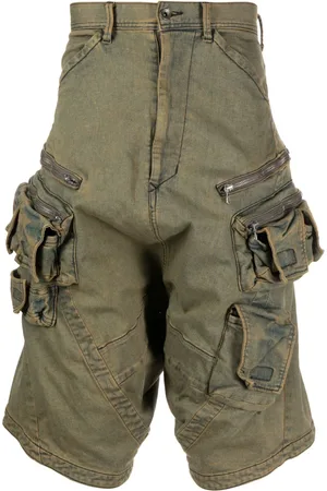 JULIUS Cargo-shorts i denim med sænket skridt
