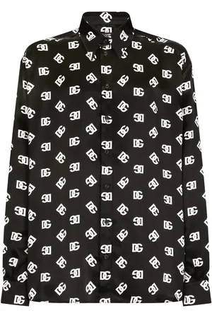 Dolce & Gabbana Silkeskjorte med heldækkende logotryk