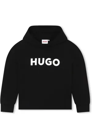 HUGO BOSS Hættetrøje med sænkede skuldre og logotryk
