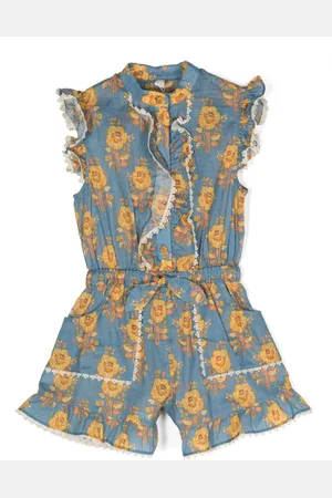 ZIMMERMANN Junie chambray-playsuit med flæsedetalje
