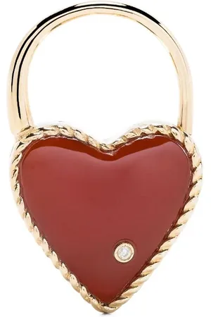 YVONNE LÉON Creole Cadenas Coeur diamantørering i 9 karat guld