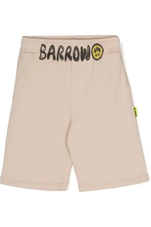 BARROW Shorts med slitageeffekt og logotryk