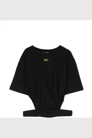 Elisabetta Franchi T-shirt med logoplade og udskæringsdetalje