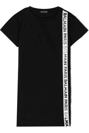 Balmain T-shirt-kjole med logobånd