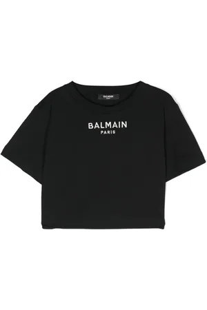Balmain Cropped T-shirt med broderet logo