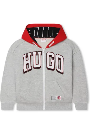 HUGO BOSS Hættetrøje med logo og lynlås