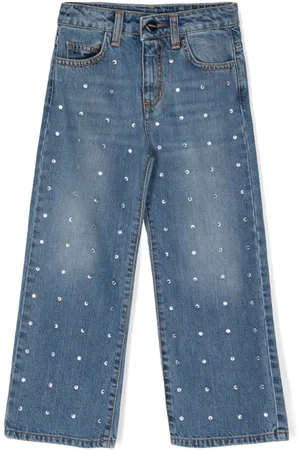 BARROW Jeans med brede ben og rhinstenudsmykning