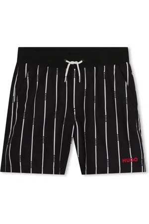HUGO BOSS Stribede badeshorts med logotryk