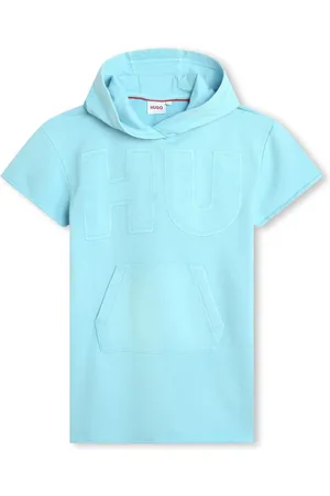 HUGO BOSS Kort kjole med logo-applikation og hætte