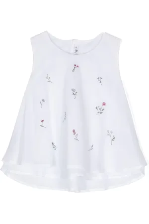 Il gufo Top med blomsterbroderi