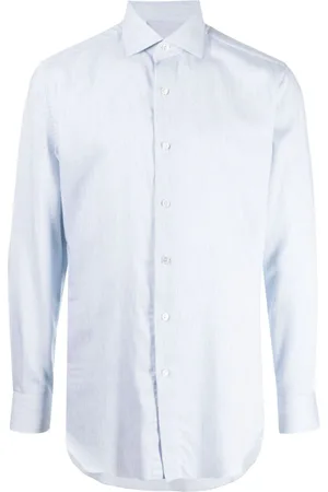 BRIONI Stribet T-shirt i kashmir-bomuldsblanding