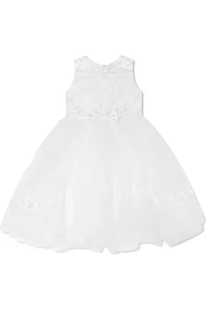 Sarah Louise Kjole med broderi og bred nederdel