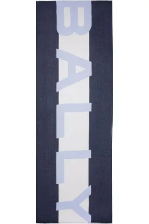 Bally Intarsia-tørklæde med frynser og logo