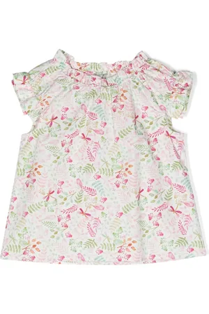 Il gufo Bluse i poplin med blomstertryk