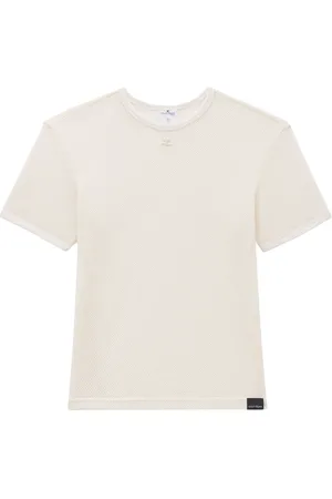 Courrèges T-shirt i mesh med broderet logo
