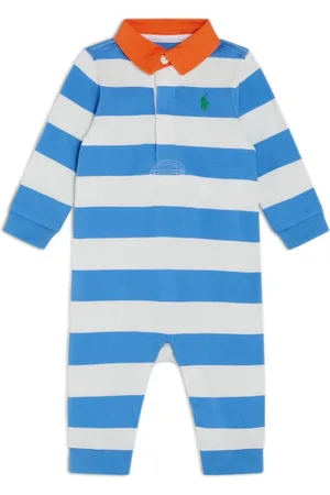 Ralph Lauren Stribet babydragt-sæt med Polo Pony-broderi