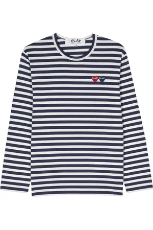 Comme des Garçons Stribet skjorte med hjertemærke