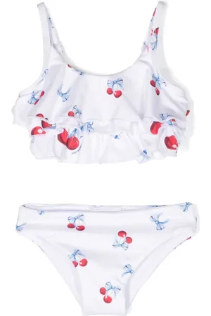 MONNALISA Bikini med kirsebærtryk og flæser