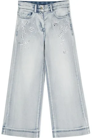 MONNALISA Jeans med krystaludsmykning og brede ben