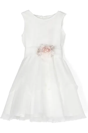 Mimilù Lang kjole med blomstret broche