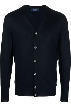 FEDELI Cardigan med knapper og V-hals