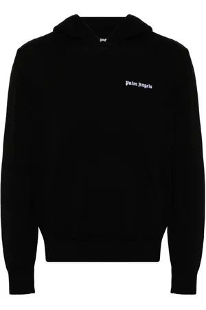 Palm Angels Strikket hættetrøje med broderet logo