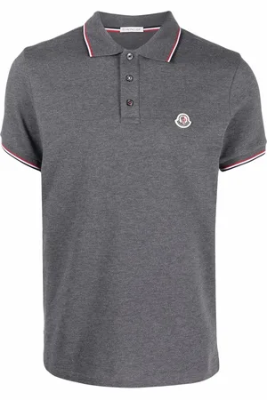 Moncler Polo i piqué med logomærke