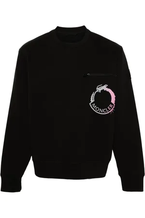 Moncler Sweatshirt med logotryk og sænkede skuldre