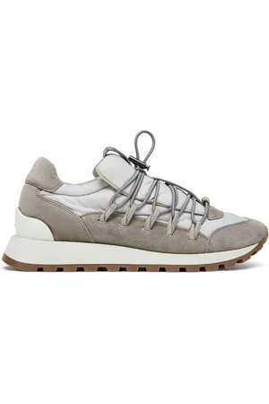 Brunello Cucinelli Sneakers i læder med paneler
