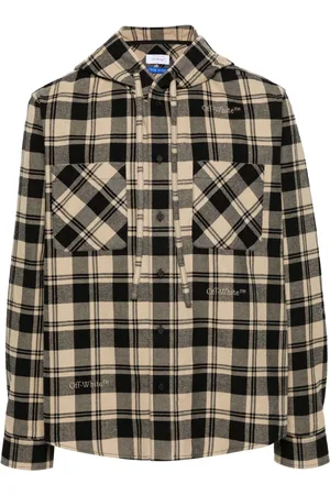 OFF-WHITE Ternet skjorte i flannel med broderet logo