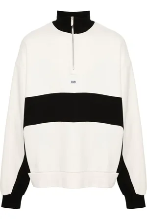 GCDS Sweatshirt med logoapplikation og halv lynlås