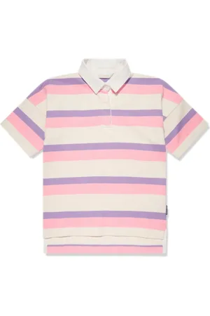 Palm Angels Stribet polo med logomærke