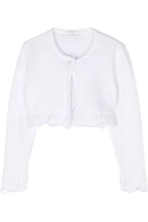 MONNALISA Cropped cardigan med blondekant