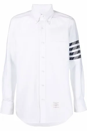 Thom Browne Oxford-skjorte i bomuld med lige pasform, 4-Bar-detalje og lange ærmer