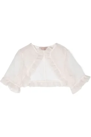 LA STUPENDERIA Organza-cardigan med frynsekant