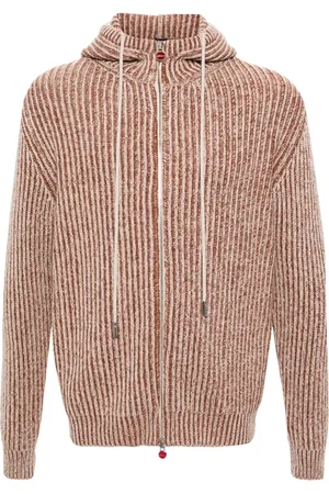 Kiton Ribstrikket cardigan med hætte