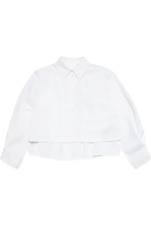 Maison Margiela Plisseret skjorte med nummer-broderi