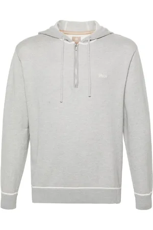Boggi Milano Strikket hættetrøje med broderet logo