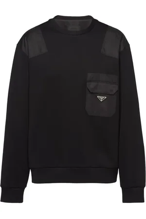 Prada Sweatshirt med trekantet logo og paneler