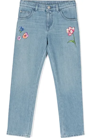 VERSACE Skinny-jeans med blomsterbroderi
