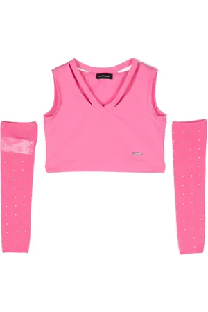 MONNALISA Croptop med rhinstenudsmykning
