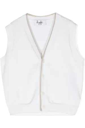 Il gufo Ribstrikket vest med V-hals