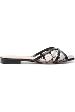 MALONE SOULIERS Perla sandaler i velour med blomsterbroderi