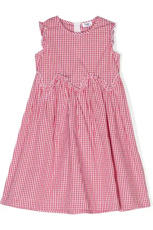 Il gufo Gingham-ternet kjole med svaj