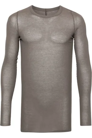 Rick Owens Langærmet fint ribstrikket T-shirt