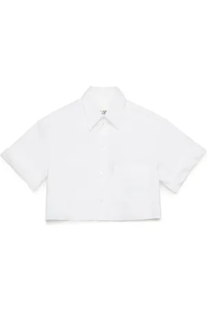 Maison Margiela Cropped skjorte med broderet logo
