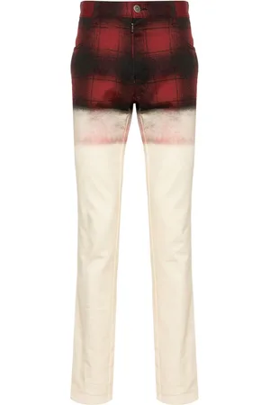 Maison Margiela Jeans med smal pasform og falmede tern
