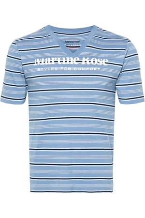 MARTINE ROSE Stribet T-shirt med logotryk