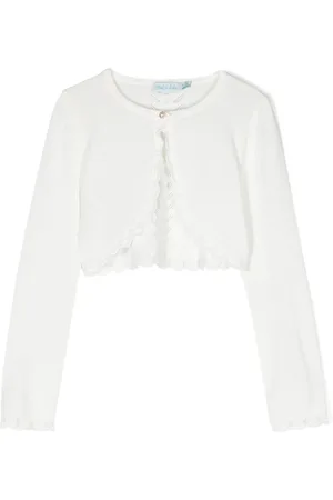 Abel & Lula Cropped pointelle-strikket cardigan