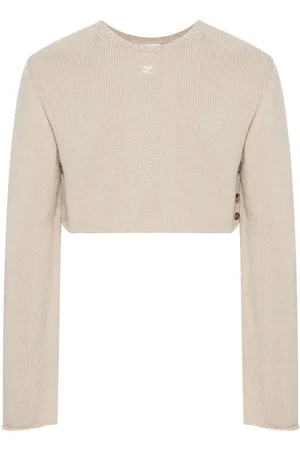 Courrèges Cropped trøje med knapper og slids